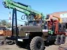Лесовоз Урал с кму Атлант-90 с прицепом роспуском
